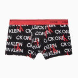Calvin Klein Men S CK ONE Microfiber Low Rise Trunks Black with White Writing XL